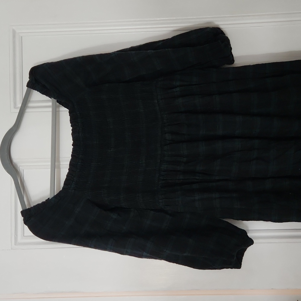 NWT J Crew Smocked Tartan Dress, M